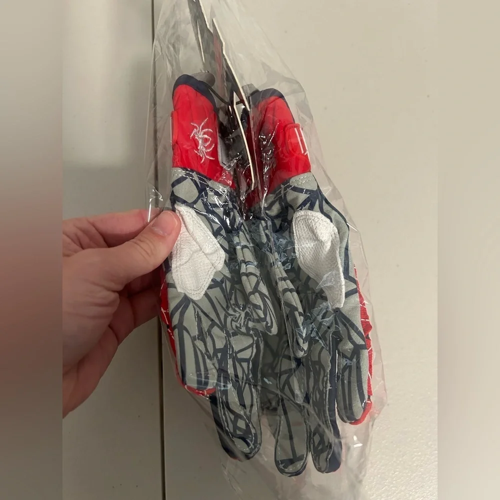 Spiderz Hybrid Softball Batting Gloves Youth XL YXL Red Navy Blue Baseball